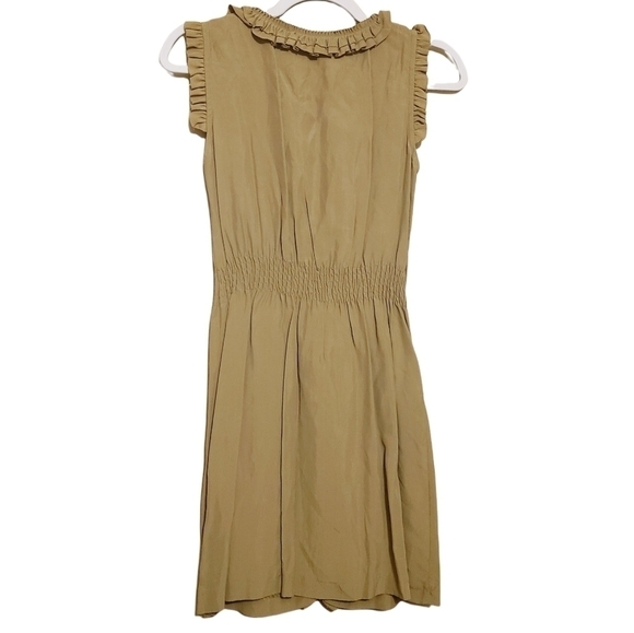 Zara Woman | Khaki Green/Brown Sleeveless Mini Dress (Size XS) - Picture 14 of 14